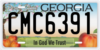 GA license plate CMC6391