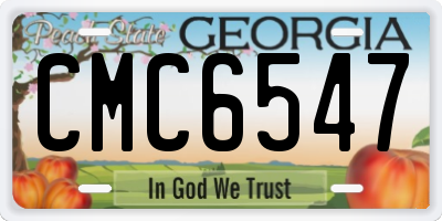 GA license plate CMC6547