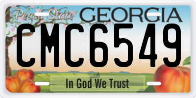 GA license plate CMC6549