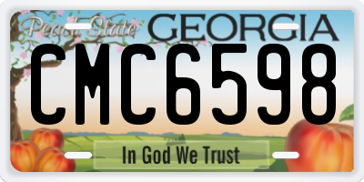 GA license plate CMC6598