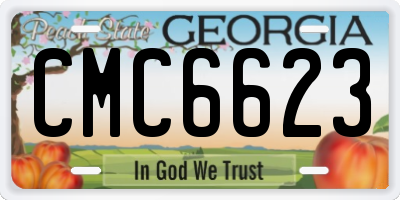 GA license plate CMC6623