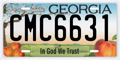 GA license plate CMC6631