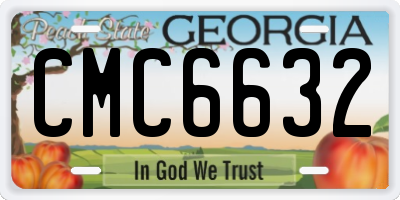 GA license plate CMC6632