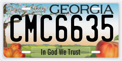 GA license plate CMC6635