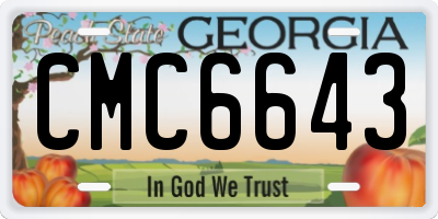 GA license plate CMC6643