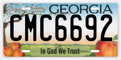 GA license plate CMC6692