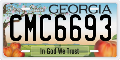 GA license plate CMC6693
