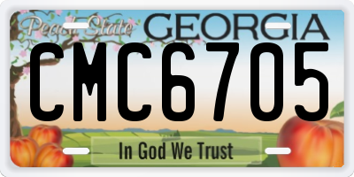 GA license plate CMC6705