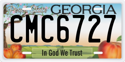GA license plate CMC6727