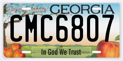 GA license plate CMC6807