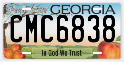 GA license plate CMC6838
