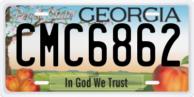 GA license plate CMC6862