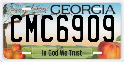 GA license plate CMC6909