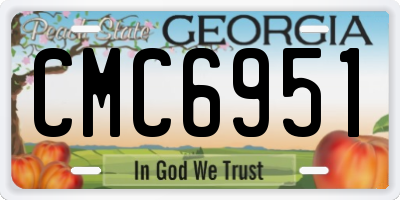 GA license plate CMC6951