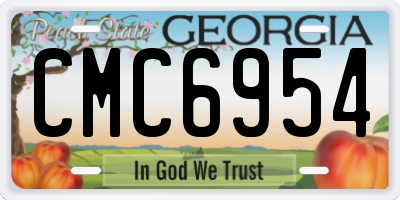 GA license plate CMC6954