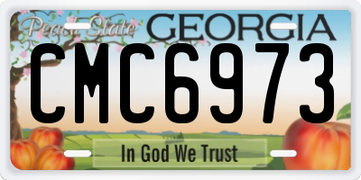 GA license plate CMC6973