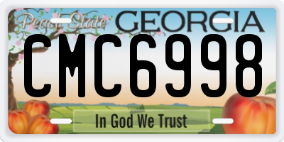 GA license plate CMC6998