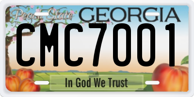 GA license plate CMC7001