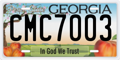GA license plate CMC7003