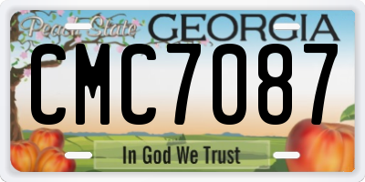 GA license plate CMC7087