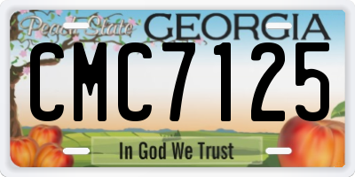 GA license plate CMC7125