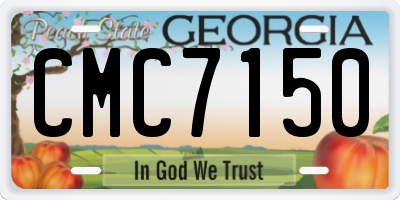 GA license plate CMC7150