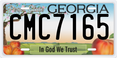 GA license plate CMC7165