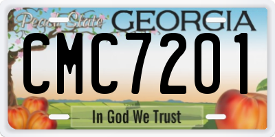 GA license plate CMC7201
