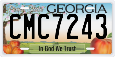 GA license plate CMC7243