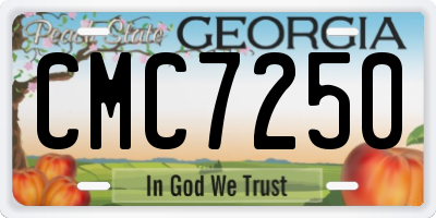 GA license plate CMC7250