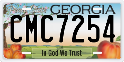 GA license plate CMC7254