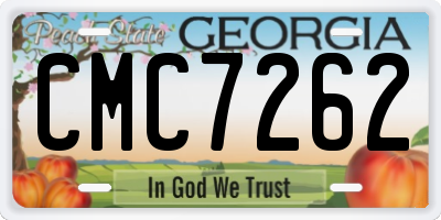 GA license plate CMC7262
