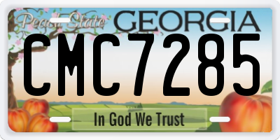 GA license plate CMC7285