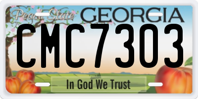 GA license plate CMC7303