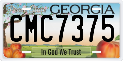 GA license plate CMC7375