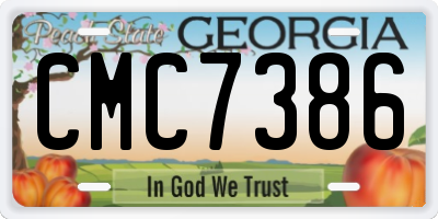 GA license plate CMC7386