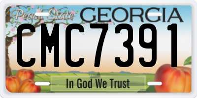 GA license plate CMC7391