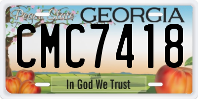 GA license plate CMC7418