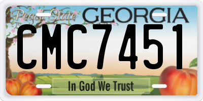GA license plate CMC7451