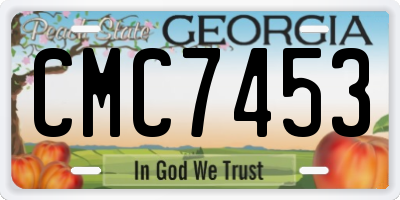 GA license plate CMC7453