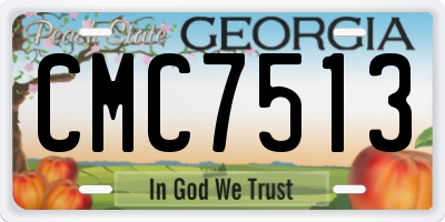 GA license plate CMC7513