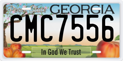 GA license plate CMC7556