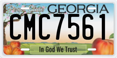 GA license plate CMC7561
