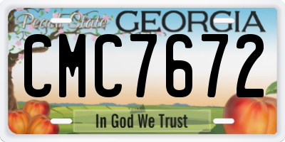 GA license plate CMC7672