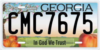 GA license plate CMC7675
