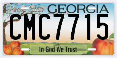 GA license plate CMC7715