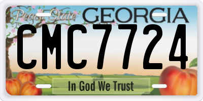 GA license plate CMC7724