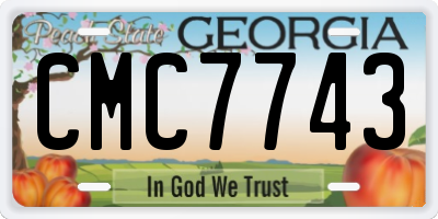 GA license plate CMC7743
