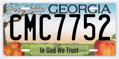 GA license plate CMC7752
