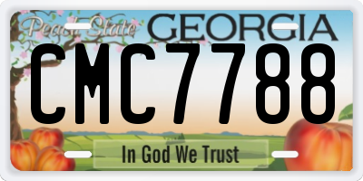 GA license plate CMC7788